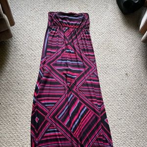 Brightly colored maxi dress